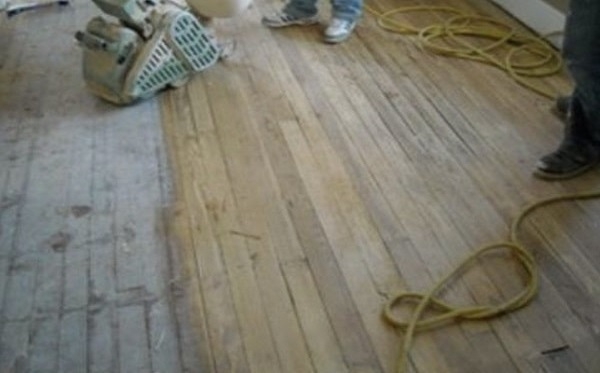 Before hardwood resurfacing in & near Prairieville, LA