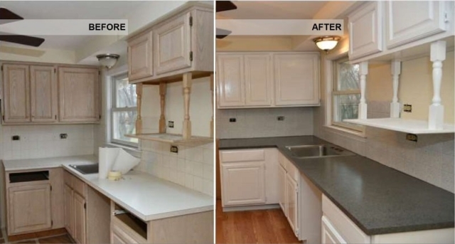 Before and After of Kitchen Resurfacing In & Near Prairieville, LA