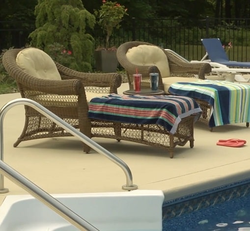 Pool area with cool feet coating covering in Prairieville