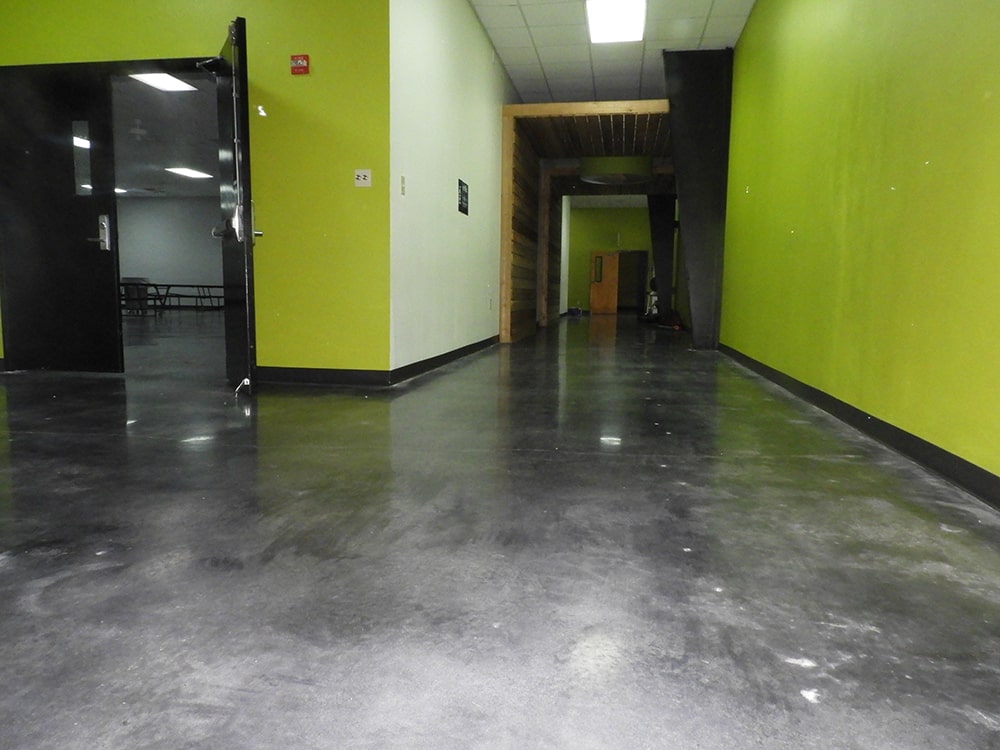 After polished floor leveling