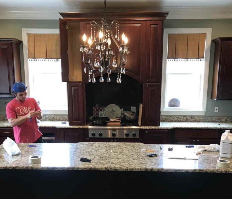 before resurfacing cabinets by Viking Concrete Floor Company in & near Prairieville, LA