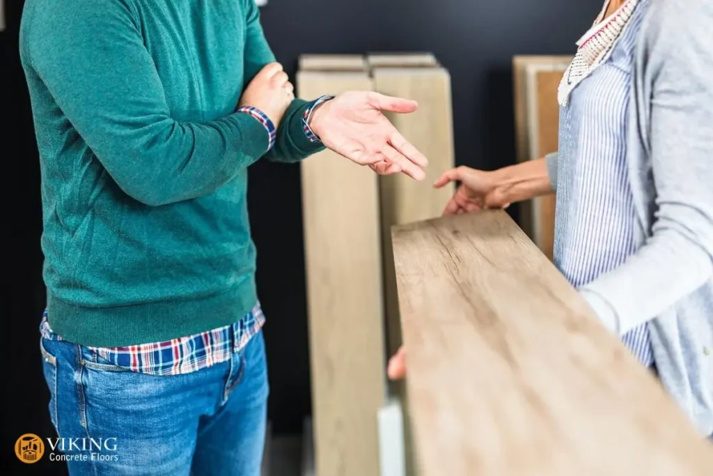 A man asking for different types of flooring pros and cons