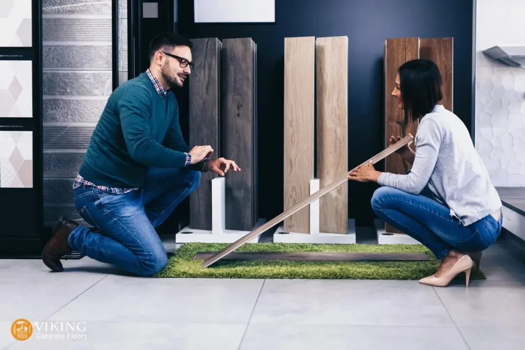A man deciding to install flooring